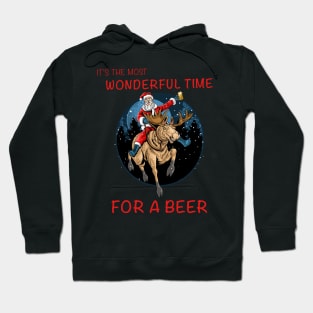 It's the most wonderful time for a beer Santa Claus Christmas Hoodie